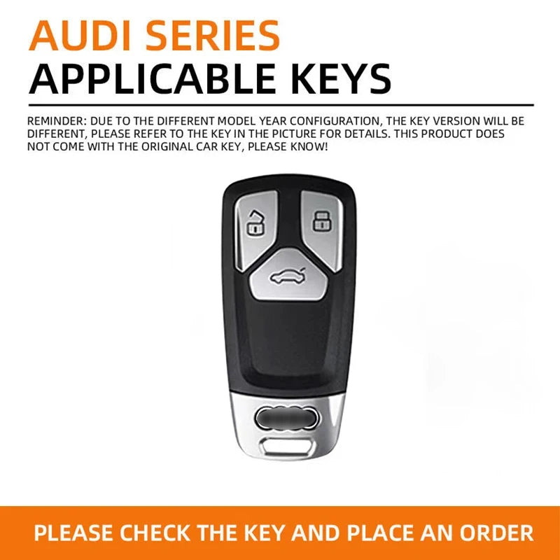 Suitable for Audi A5 Sports 2017 2019 2021 2022 Zinc Alloy Car Key Case Leather Fashion Car Keychain Auto Accessories