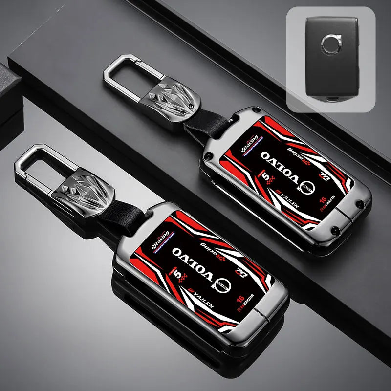 Car Racing Style Design Key Case Cover Shell Holder For Volvo XC40 XC60 S90 XC90 V90 2017 2018 T5 T6 T8 Polestar 1 2 Accessories