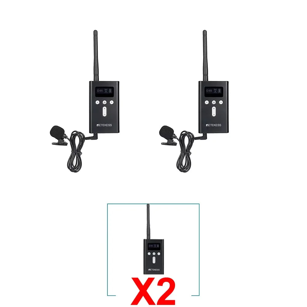Retekess T130S Tour Guide System Audio Guide, 2nd Gen T130 Mic Long Standby Transmitter Receivers Radio Guide For Tour Training