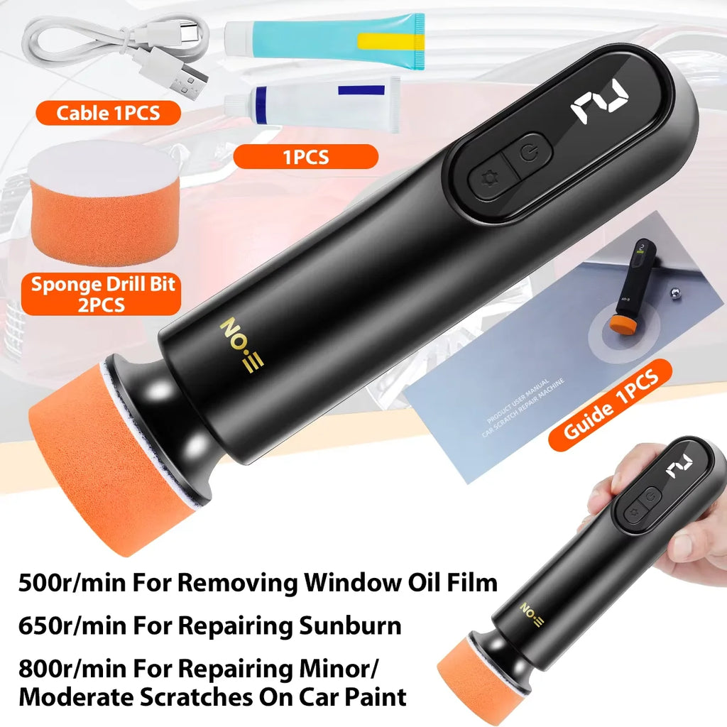 Wireless Car Polisher & Waxer 3 in 1 Sanding Machine Paint Scratch Repair  for Windshield Oil Film Removal