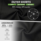WOSAWE Cycling Shorts Men Padded Undershorts MTB Mountain Bike Wear Pockets Quick Dry Breathable Men's 2 In 1 Cycling Shorts