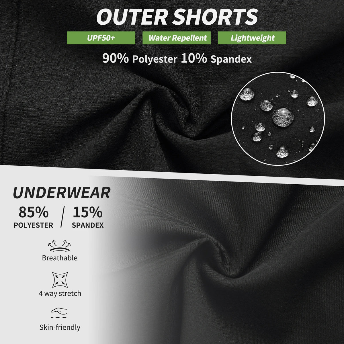 WOSAWE Cycling Shorts Men Padded Undershorts MTB Mountain Bike Wear Pockets Quick Dry Breathable Men's 2 In 1 Cycling Shorts
