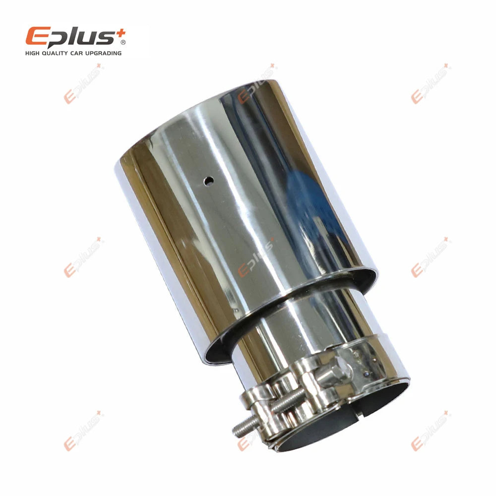 Stainless Steel Exhaust Muffler Tip Beveled Silver Universal 51-77mm Inlet, 89-114mm Outlet