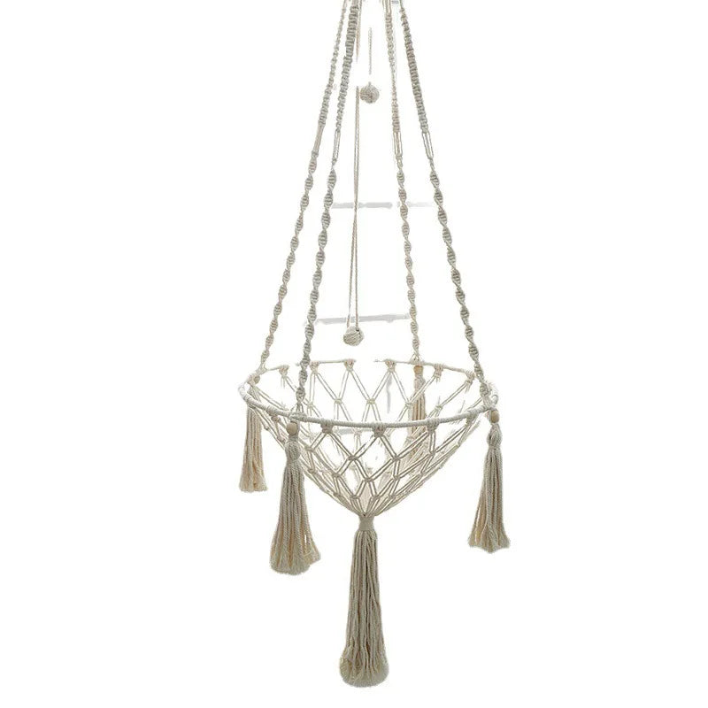 Winter Pet Hammock Cat Swing Hand Woven Cotton Rope Cats Hanging Basket  Kitten Hanging String Den Indoor Pend Nest Pet Supplies