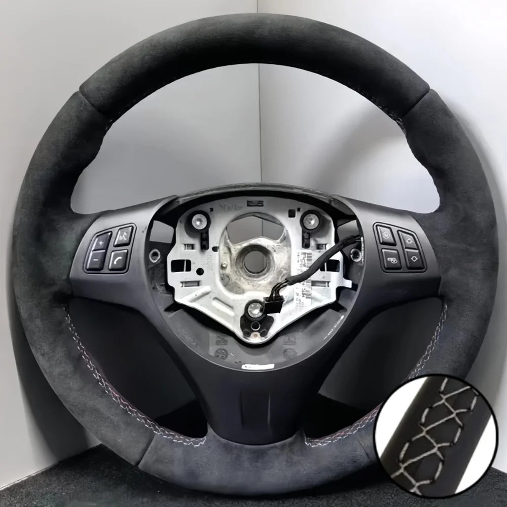 Hand Stitched Steering Wheel Cover Suede M Sport M3 E90 E91 E92 E87 E81 E82 E88 X1 E84 Car Steering Wrap Braid Cover For BMW E93