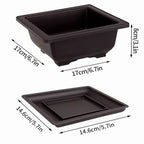 Flowerpots Imitation Purple Clay Succulent Plants Pots Outdoor Garden Landscape Bonsai Pot Trays Rectangular Square Planter