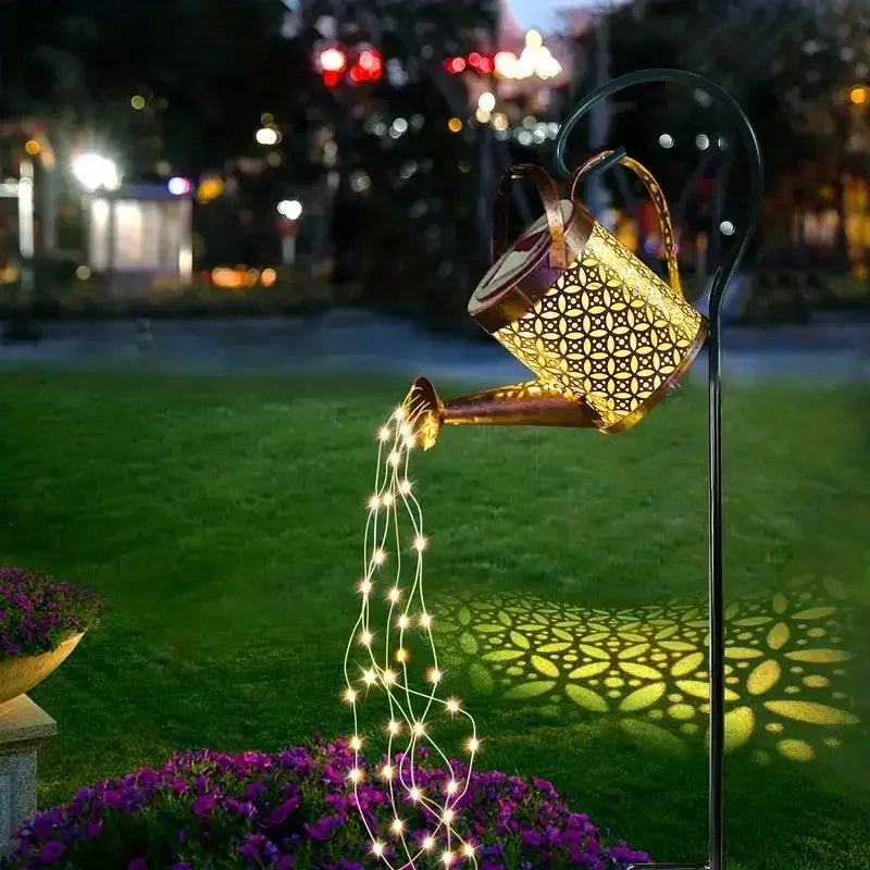 1pc Solar Watering Can with Lights,Solar Lanterns Outdoor Hanging Waterproof Garden Decor,Solar Garden Lights Yard Decorations