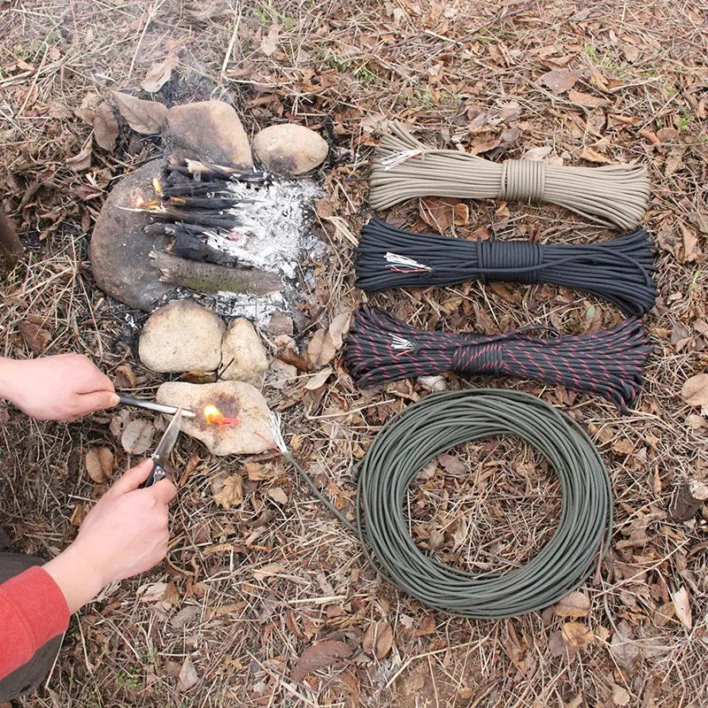 kindling 550 33-100FT 11-core paracord 4mm outdoor Camping Survival tool fit PE fire rope fishing cotton line Parachute Hiking