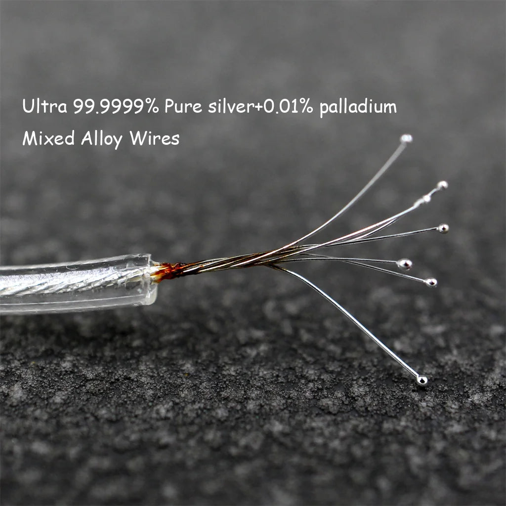 8-core silver palladium earphone cable for Sennheiser IE200/300/600/900, 2.5/3.5/4.4mm