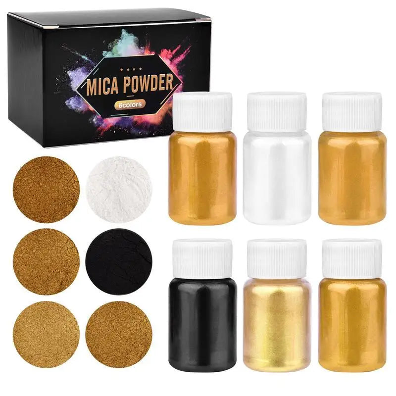 6/24/30Colors Epoxy Resin Dye Mica Powder Powdered Pigments Set Resin Mica Pearlescent Resin Pearl Natural Micas Colorants Resin