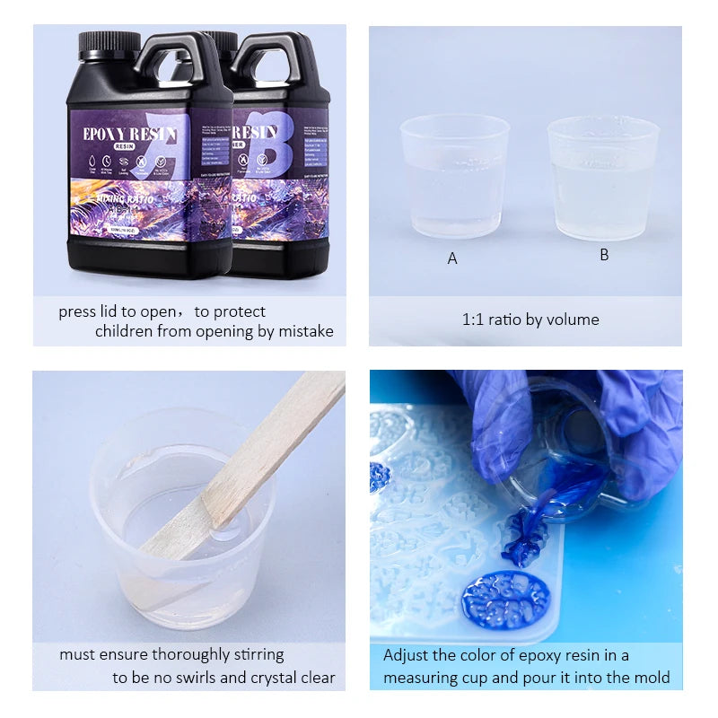 1:1 Ratio Epoxy Resin Kit Anti-Yellowing Newly Formulated Crystal Clear Epoxy Resin Kit for Casting Molds DIY Jewelry Resin Art