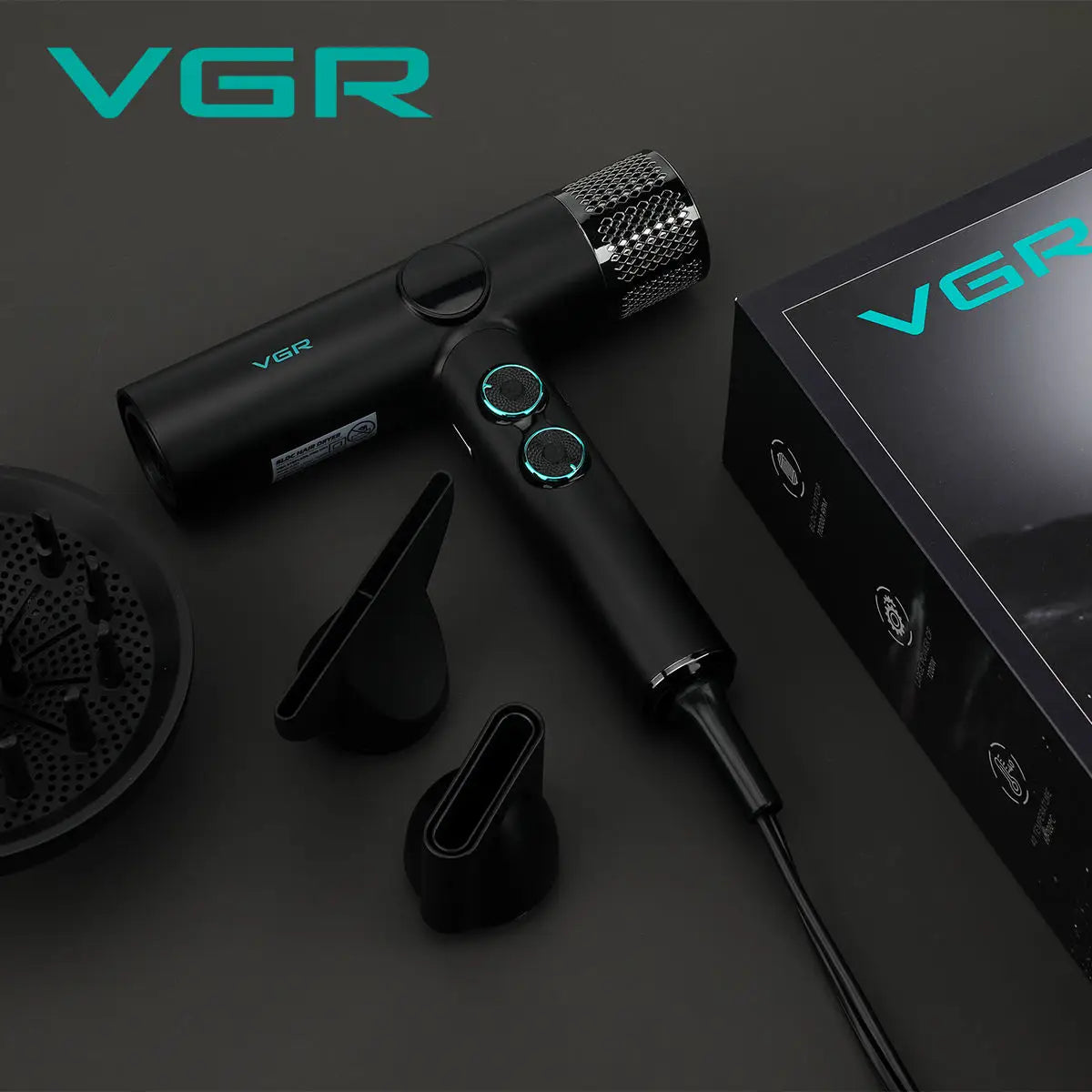 VGR High-Speed Hair Dryer V-401 110000 RPM Brushless Motor Hot/Cold EU Plug