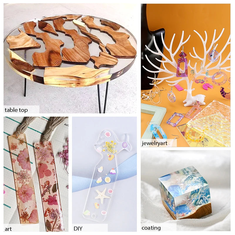 1:1 Ratio Epoxy Resin Kit Anti-Yellowing Newly Formulated Crystal Clear Epoxy Resin Kit for Casting Molds DIY Jewelry Resin Art