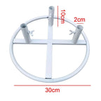 Metal flower pole display stand base, floor standing, reusable, green/white, 1-3 hole
