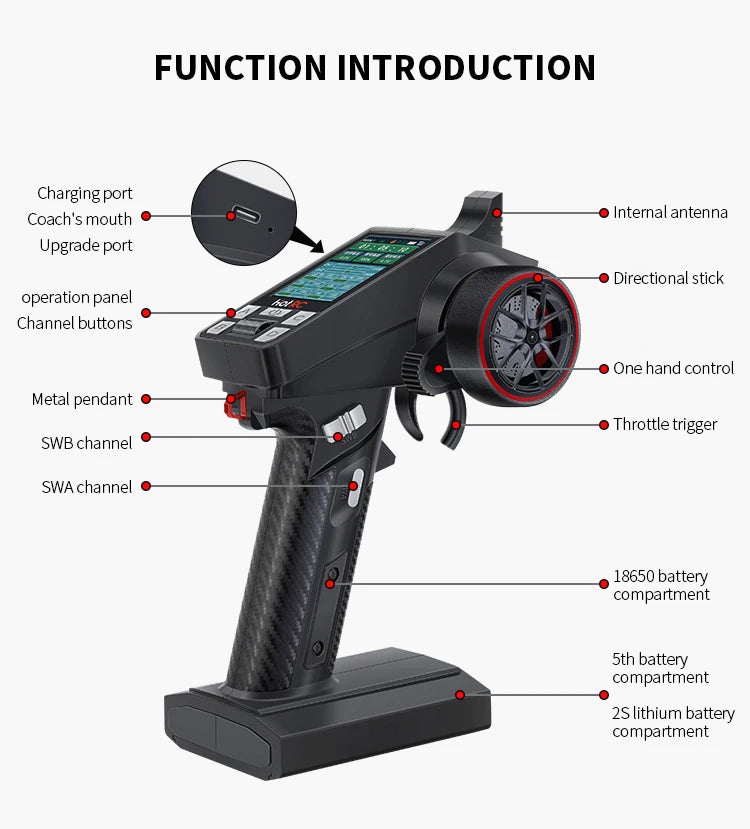 Hot RC CT-8A 2.4G 8-Channel Radio System Remote Control Transmitter With F-08A Receiver For Climbing Drift Vehicle RC CAR TANK