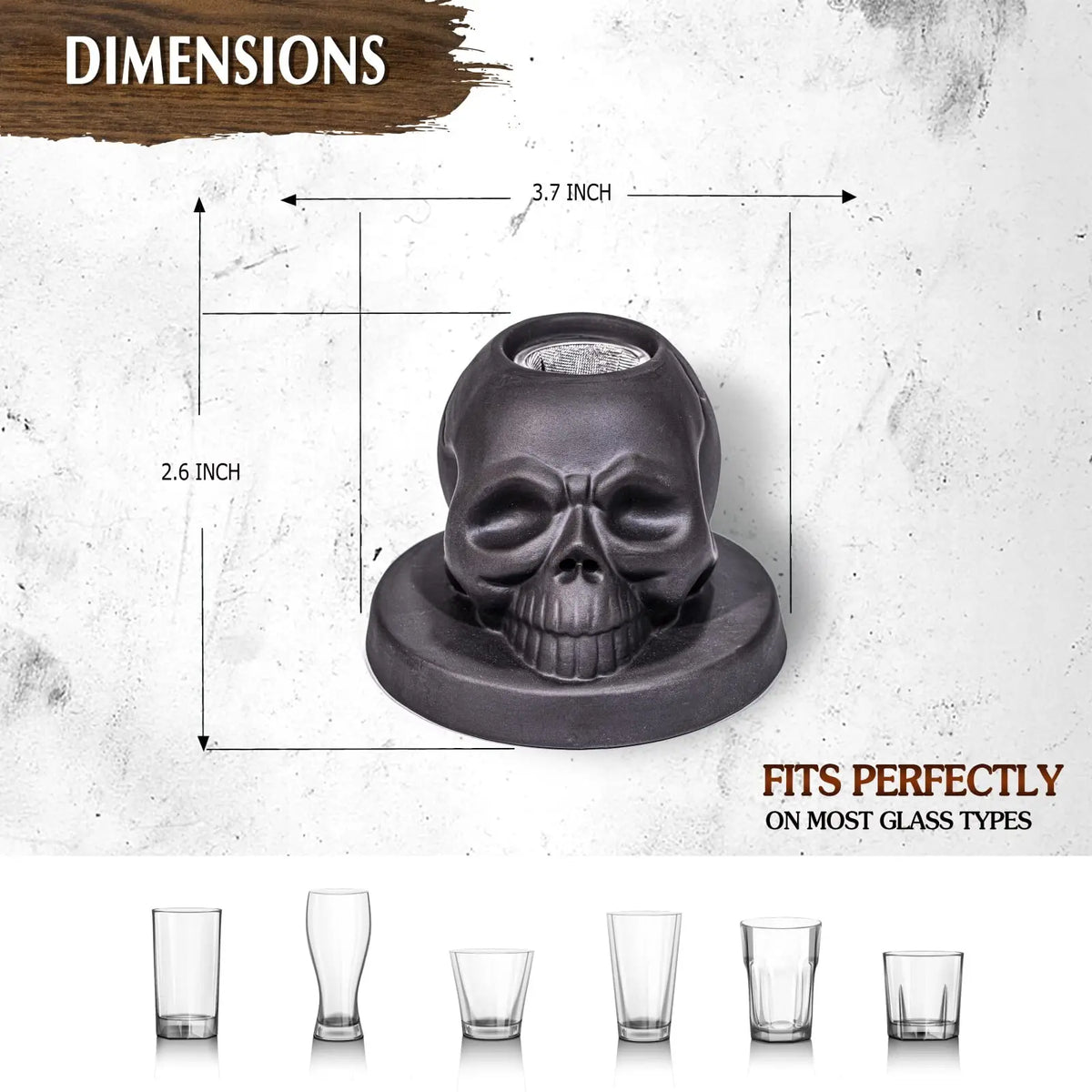 Cocktail Smoker Kit with 4 Flavors - Bourbon , Ceramics Skull Infuser Old Fashioned Drink Smoker Kit Birthday Gifts for Men Dad