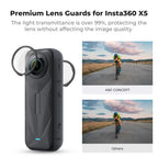 K&F CONCEPT Premium Lens Guards for Insta360 X5 High Transparency Tempered Optical Glass Lens Protector Cover Multi-Coated Glass