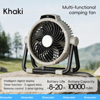 Portable 6 in 1 Outdoor Camping Fan 20000mAh Rechargeable Wireless Tent Ceiling Fan 4 Speed Adjustment LED Lighting Power Bank