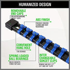 6pc Socket Organizer Set ABS Clip Rail Holders for 1/2, 3/8, 1/4 in Drive Sockets