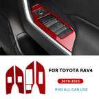 Real Soft Carbon Fiber Sticker For Toyota RAV4 XA50 2019 2020 2021 2022 2023 2024 2025 LHD RHD Car Window Lift Button Panel Trim