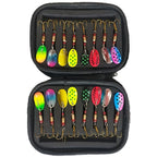 16/10pcs Fishing Spinner Metal Lures with Tackle Boxes Crankbaits Wobblers Metal Sequin Trout Spoon With Hooks for Carp Fishing