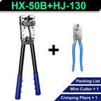HX-50B 6-50mm² Battery Cable Lug Crimping Tool For AWG 10-1/0 Heavy Duty Wire Lug Tube Terminal Crimper Hex Crimp Tools Pliers