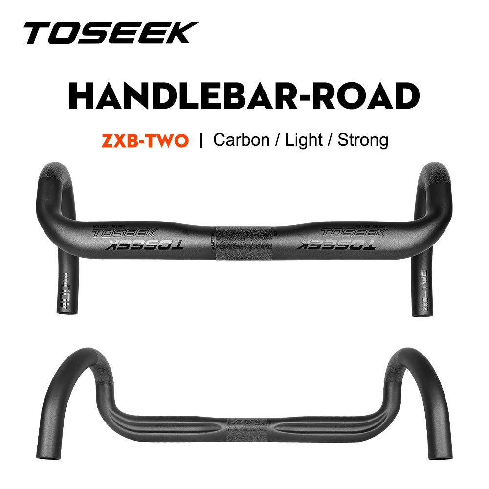 TOSEEK Full Carbon Fiber Handlebar 380/400/420/440mm Bent Bar Black Matte Finish Road Bike Carbon Handlebar Bicycle Parts