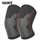 AOLIKES Knee Sleeves for Weightlifting & Powerlifting (7mm Pair) For Men & Women - Knee Wraps for Weight Lifting, Squats