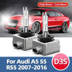 1Pair XENON Headlight Bulb HID Super Brightness D3S Xenon Lamp 6000K For Audi A5 S5 RS5 2016 2015 2014 2013 2012 2011 2007-2010
