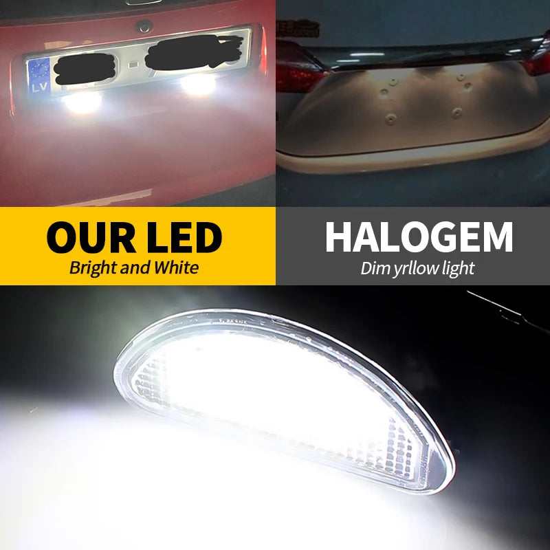 2Pcs Canbus For Toyota Aygo MK I 2005 2006 2007 2008 2009 2010 2011 2012 2013 2014 Canbus Rear Led License Plate Lights White