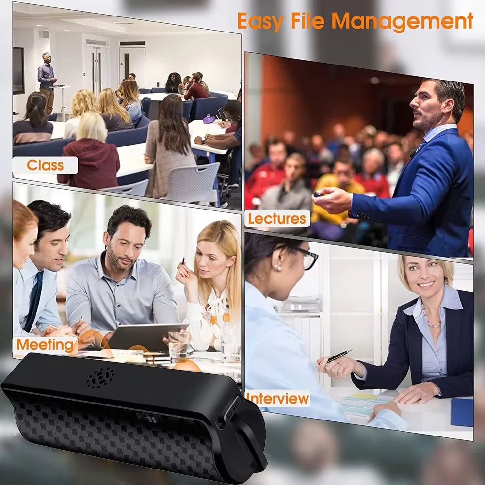 Professional Voice Recorder Digital Audio Dictaphone Waterproof Magnetic Long Standby Time 500hous Recording Pen Noise Reduction