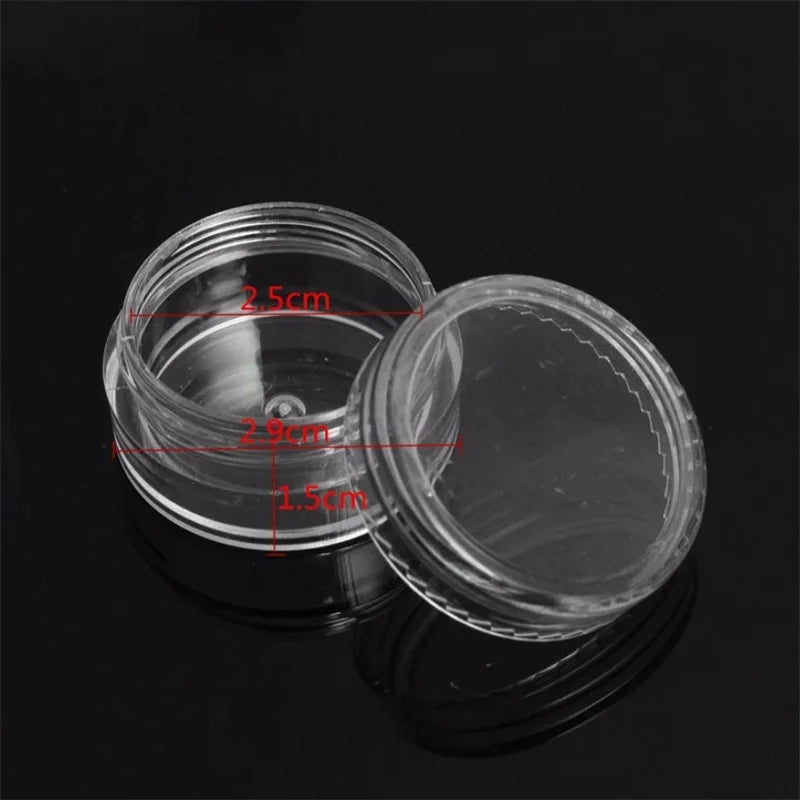 50/100/300pcs 5g Transparent Cosmetic Bottles Containers Pot Sample Clear Cream Jar For Nail Arts Small Clear Can Tin For Balm
