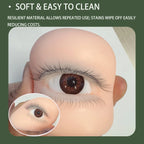 3D Highly Realistic False Eyelash Mannequin Flat Doll Head Korean Makeup Practice Tool for Lash Artists Eyelash Graft Training