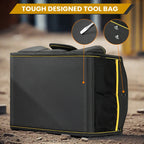 WINHUNT Tote Bag, 10-Pocket Wide Mouth Tool Bag, Tubular Steel Heavy Duty Electrician Tool Bin for Tool Organization and Storage