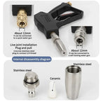 25/35/40/55mm 360° Rotating Rust Removing Quick Connector Car Wash High Pressure Water Gun Nozzle Stainless Steel Lotus Nozzle