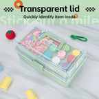 3-Layer Plastic Dividing Storage Box Craft Organizer and Storage with Adjustable Spacers Portable Handled Art Supply Organizer