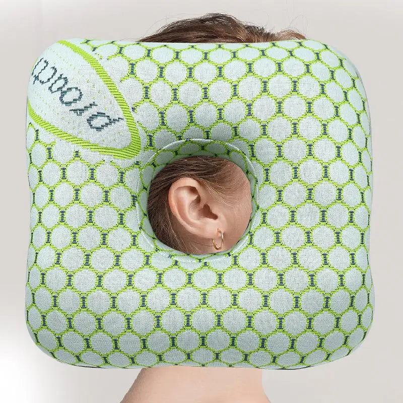 Breathable Ergonomic Pillow With Ear Hole Portable Comfortable Earring Pillow Cotton Filling Ear Piercing Pillow