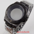 PVD Black 40mm Watch Case for NH34 NH35 NH36 NH70 NH72 Jubilee Steel Bracelet Sapphire Crystal