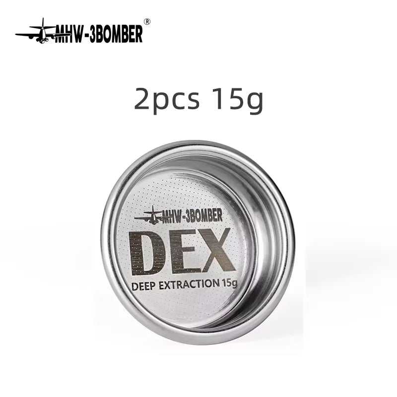 MHW-3BOMBER DEX Precise 58.5mm Espresso Coffee Filter Baskets with Espresso Puck Screen Fit 58mm Portafilter Barista Accessories