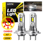 2Pcs Q16 H7 LED Canbus 100W High Power For Peugeot 308 Renault Clio VW Golf 6500K 12V Spotlight Head Hi/Lo Beam Ampoule H7 Turbo