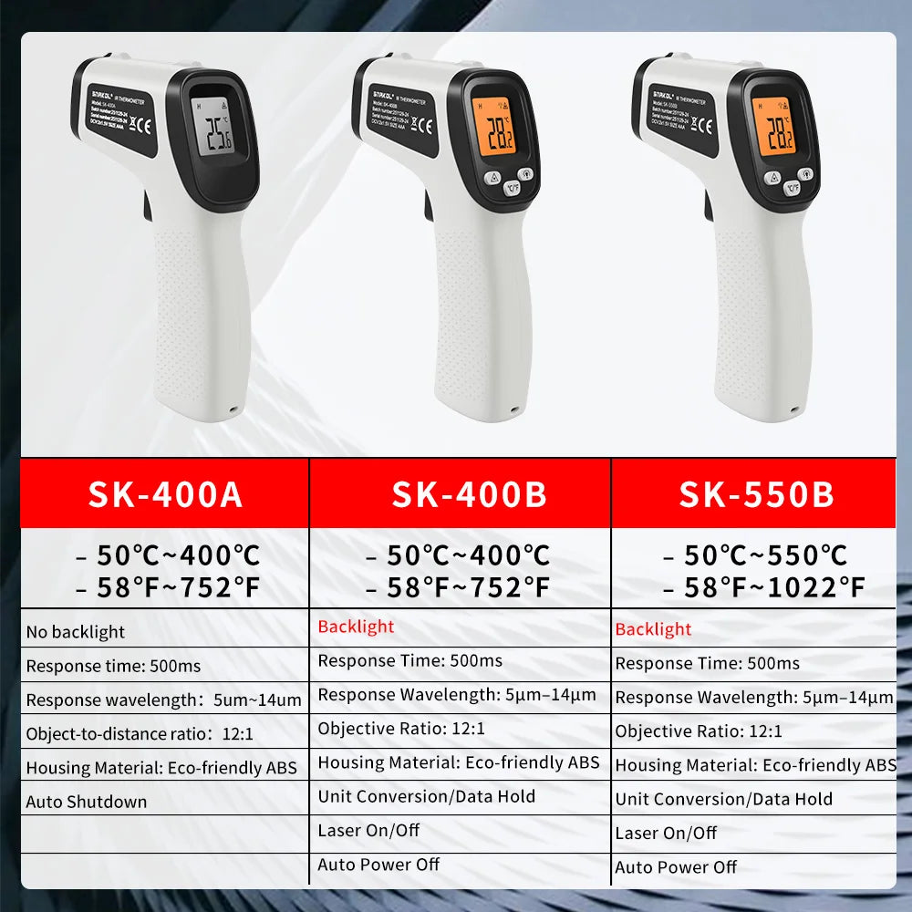 SNAKOL Infrared Non-Contact Thermometer Handheld Temperature Gun SK-400A/SK-400B/SK-550B