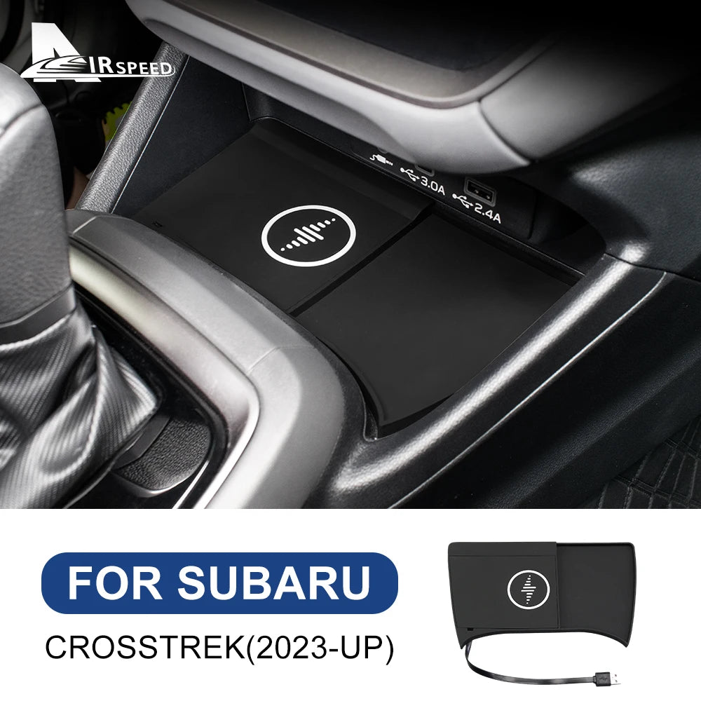 Car Wireless Charger For Subaru Crosstrek Impreza 2024 2025 For Iphone Mobile Phone PVC Charging Holder Wirelessly 15W RHD LHD