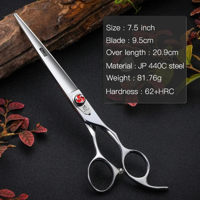 Fenice Professional JP440C 7/7.5 inch Pet Fluffy Thinning Grooming Scissors Straight Dog Scissors Thinner Shears  Rate 80%
