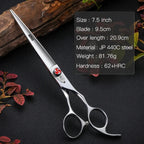 Fenice Professional JP440C 7/7.5 inch Pet Fluffy Thinning Grooming Scissors Straight Dog Scissors Thinner Shears  Rate 80%
