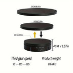 3 Speeds Electric Rotating Display Stand Mirror 360 Degree Turntable Jewelry Holder Battery/USB Power for Photography Shooting