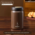 Vacuum Coffee Bean Storage Container Stainless Steel Airtight Canister Light-proof Tea Spice Food Storage Jar Kitchen Tool