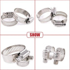60pcs 8-38mm Adjustable Stainless Steel Screw Band Hose Clamps Car Fuel Hose Clamps Pipe Clamp Worm Gear Clip Hose Clamp