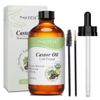 PHATOIL 236ml/118ml 100% Pure Organic Castor Oil,Cold Pressed Unrefined Jojoba Oil Essential Oil For Hair Care Moisturizes Skin
