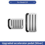 Tesla Model Y Juniper 2025-2026 & Model 3 Highland Pedal Covers Anti-Slip Silver