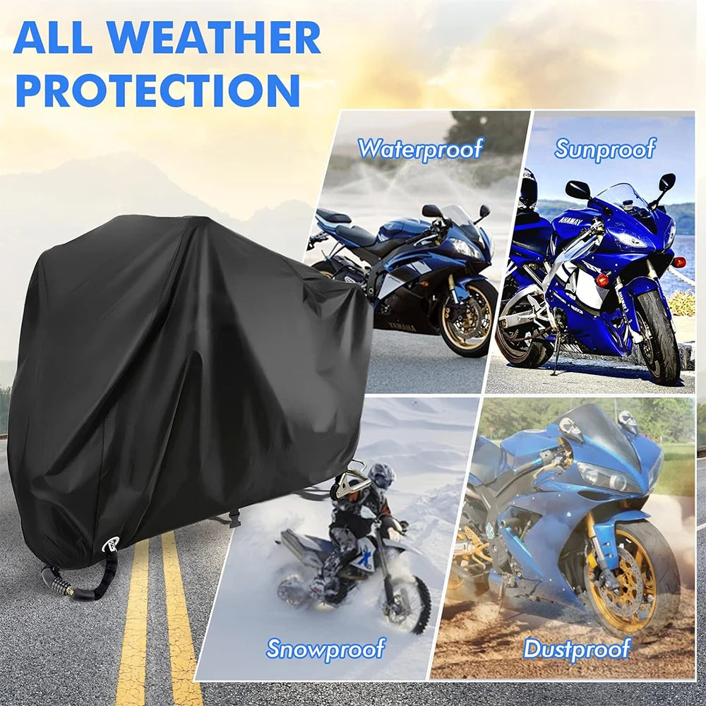 Waterproof Cycle Bike Rain Cover, Bicycle Cover Rain Sun UV Dust Windproof With Lock Hole for Mountain, Road & Dirt Bike